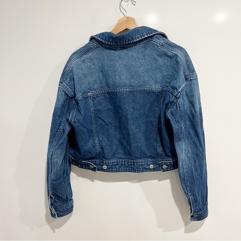 Free People Now Or Never Denim Crop Trucker Jacket - Picture 6 of 13